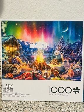 ‼️BOGO FREE‼️ LARS Stewart Winter’s Night Bonfire 1000 Piece Puzzle